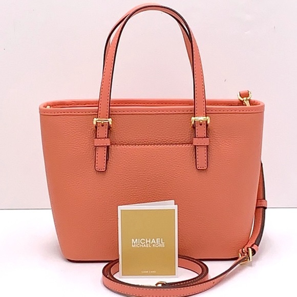 MICHAEL KORS XSMALL CARRYALL CONVERTIBLE TOP ZIP TOTE SHERBERT COLOR - Picture 3 of 16